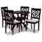 Baxton Studio Tonia Grey Upholstered and Dark Brown Wood 5-Piece Dining Set 172-9730-10902 - alternate 6